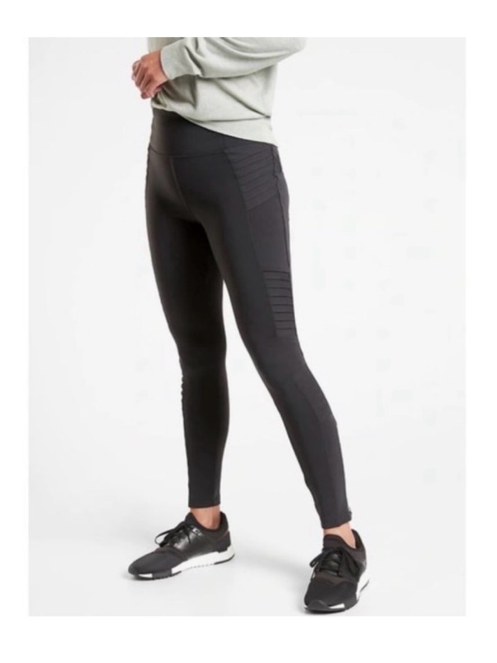 Athleta Delancey Moto Tight Leggings Black Womens Size Large
